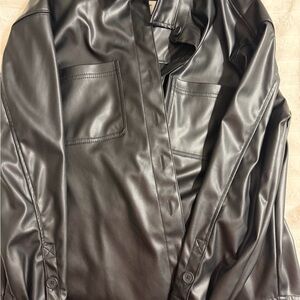 American Eagle Outfitters Black Faux Leather Jacket